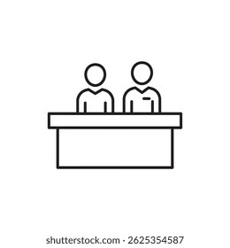 Reception Desk with Person Behind Counter for Hospitality Services