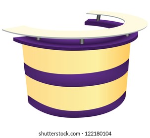The reception desk to receive clients. Vector illustration.
