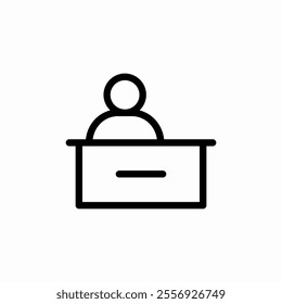 reception desk receptionist icon sign vector