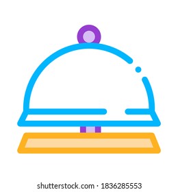 Reception Equipment Bell Vector Thin Line Icon. Table-bell Reception Device Hotel Performance Of Service Equipment Linear Pictogram. Business Hostel Items Contour Illustration