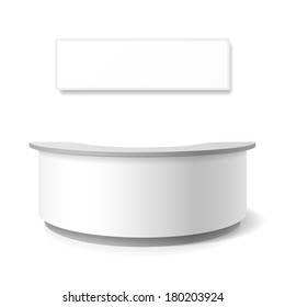 Reception, exhibition counter. Vector.