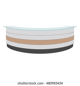 Reception, exhibition counter. Vector illustration hotel reception desk