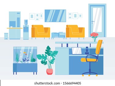 Reception Flat Interior in Modern Business Office