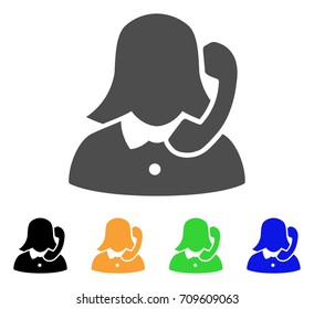 Reception Girl vector icon. Style is a flat graphic symbol in grey, black, yellow, blue, green color variants. Designed for web and mobile apps.