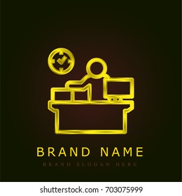 Reception golden metallic logo