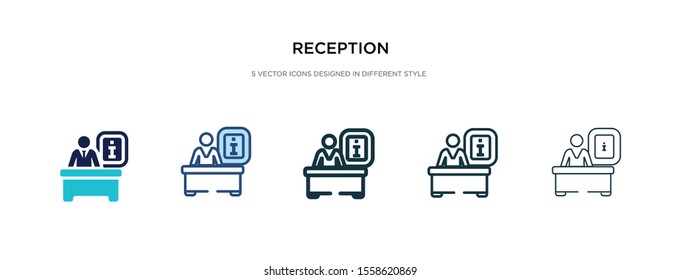 reception icon in different style vector illustration. two colored and black reception vector icons designed in filled, outline, line and stroke style can be used for web, mobile, ui