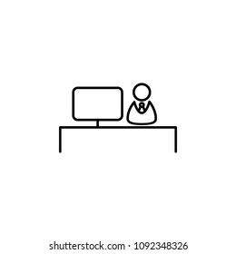 reception icon. Element of simple travel icon for mobile concept and web apps. Thin line reception icon can be used for web and mobile on white background