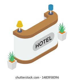 Reception icon in isometric design.