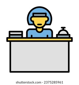 reception icon or logo illustration filled outline color style.