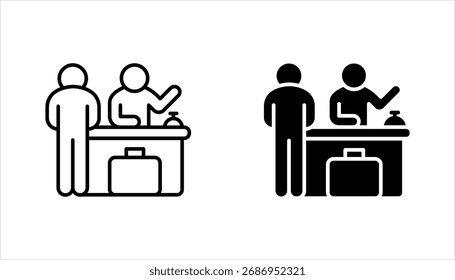reception icon set, customer service, vector illustration on white background
