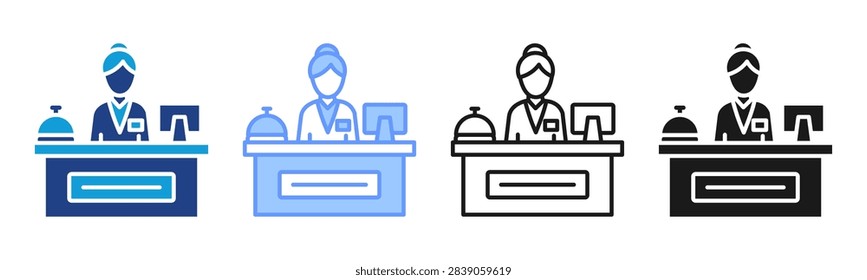 Reception icon set multiple style collection
