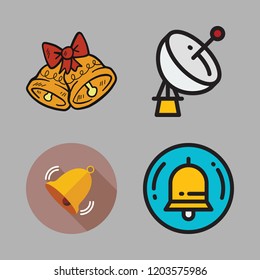 reception icon set. vector set about satellite dish and bell icons set.