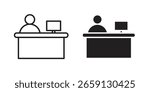 Reception icon vector editable. black vectors set