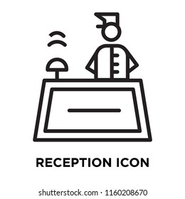 Reception icon vector isolated on white background, Reception transparent sign , linear symbol and stroke design elements in outline style