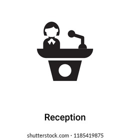Reception icon vector isolated on white background, logo concept of Reception sign on transparent background, filled black symbol