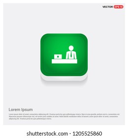 reception iconGreen Web Button - Free vector icon