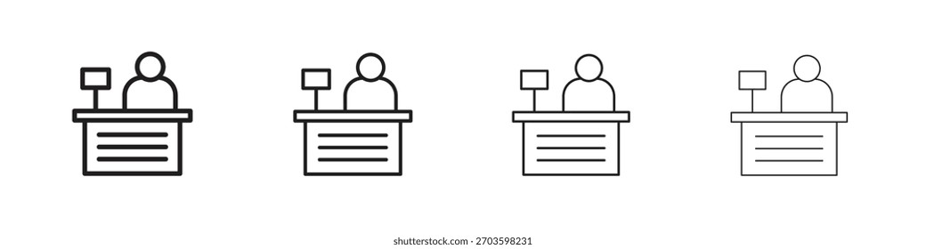 Iconos de recepción. colección editable del icono del trazo.