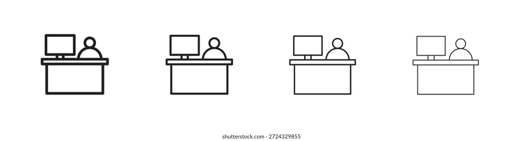 Ícones de recepção para conceito móvel e cor de design da Web editável