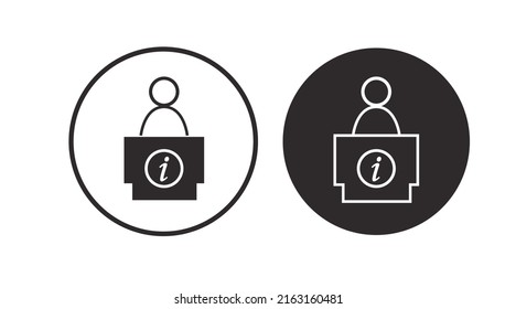 Reception of Information Point Icon. Vector isolated illustration se
