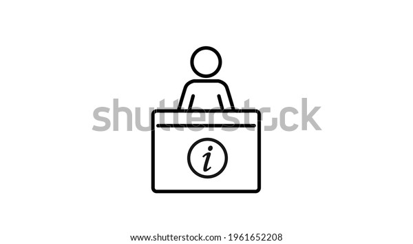 Reception of Information Point Icon. Vector\
isolated\
illustration