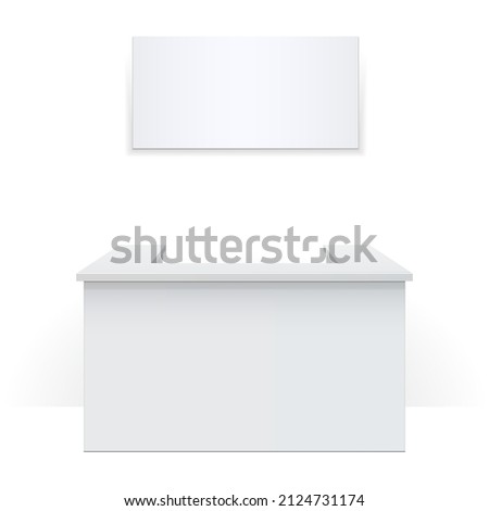 Reception interior. Stand Isolated on the white background. MockUp Template For Your Design. Vector illustration.