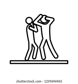 reception in judo icon. Element of cyber security for mobile concept and web apps icon. Thin line icon for website design and development, app development