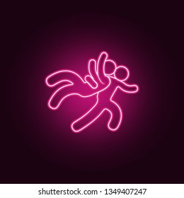 reception in judo icon. Elements of Fight in neon style icons. Simple icon for websites, web design, mobile app, info graphics