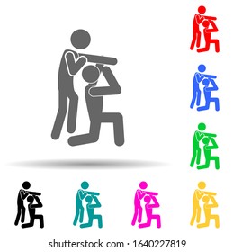 reception in judo multi color style icon. Simple glyph, flat vector of fight icons for ui and ux, website or mobile application