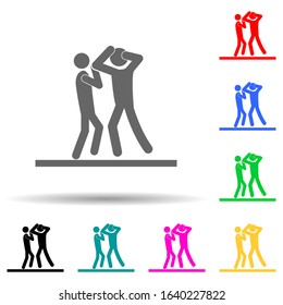 reception in judo multi color style icon. Simple glyph, flat vector of fight icons for ui and ux, website or mobile application