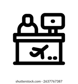 reception line icon. Clean and minimalist vector icon for websites, mobile apps, presentations, and logos. Fully scalable and customizable for any project.