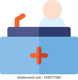 Reception line icon, outline vector sign, linear pictogram isolated on white.