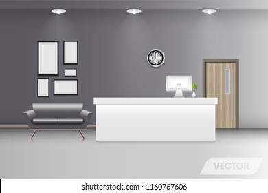 Reception lobby and interior decorative., Vector design