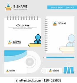 Reception Logo, Calendar Template, CD Cover, Diary and USB Brand Stationary Package Design Vector Template