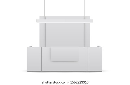 Reception mockup isolated on white background. Vector illustration