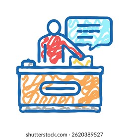 reception motel doodle icon sketch vector. reception motel sign. isolated symbol illustration