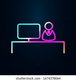 reception in nolan style icon. Simple thin line, outline vector of hotel icons for ui and ux, website or mobile application