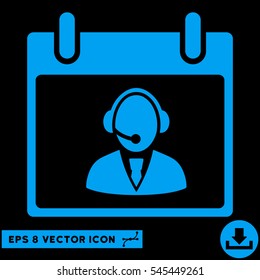 Reception Operator Calendar Day icon. Vector EPS illustration style is flat iconic symbol, blue color.
