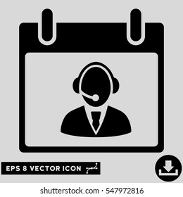 Reception Operator Calendar Day icon. Vector EPS illustration style is flat iconic symbol, black color.