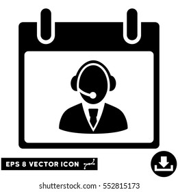 Reception Operator Calendar Day icon. Vector EPS illustration style is flat iconic symbol, black color.