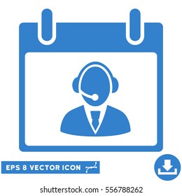 Reception Operator Calendar Day icon. Vector EPS illustration style is flat iconic symbol, cobalt color.