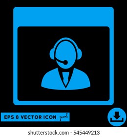 Reception Operator Calendar Page icon. Vector EPS illustration style is flat iconic symbol, blue color.
