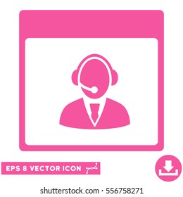 Reception Operator Calendar Page icon. Vector EPS illustration style is flat iconic symbol, pink color.