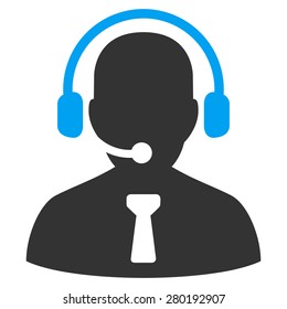 Reception operator icon from Business Bicolor Set. This isolated flat symbol uses modern corporation light blue and gray colors.