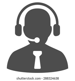 Reception operator icon from Business Bicolor Set. Vector style: flat symbols, gray color, rounded angles, white background.