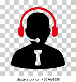 Reception Operator icon. Vector illustration style is flat iconic bicolor symbol, intensive red and black colors, transparent background. Designed for web and software interfaces.
