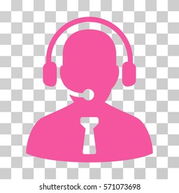 Reception Operator icon. Vector illustration style is flat iconic symbol, pink color, transparent background. Designed for web and software interfaces.