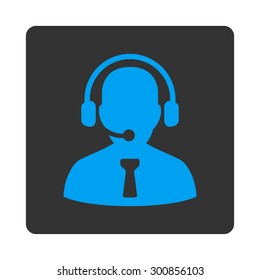 Reception operator icon. Vector style is white and gray colors, flat rounded square button on a white background.