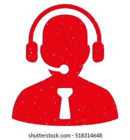 Reception Operator rubber seal stamp watermark. Icon vector symbol with grunge design and corrosion texture. Scratched red ink sticker on a white background.
