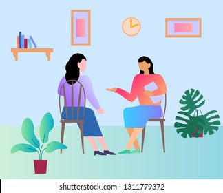 Reception at the psychologist. Psychologist,  client, therapy, problem concept. Client at the reception of a psychologist concept sketch. 