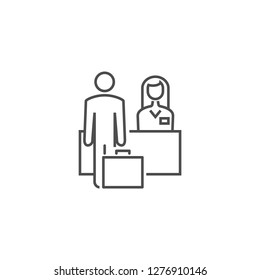 Reception Related Vector Line Icon. Isolated on White Background. Editable Stroke.